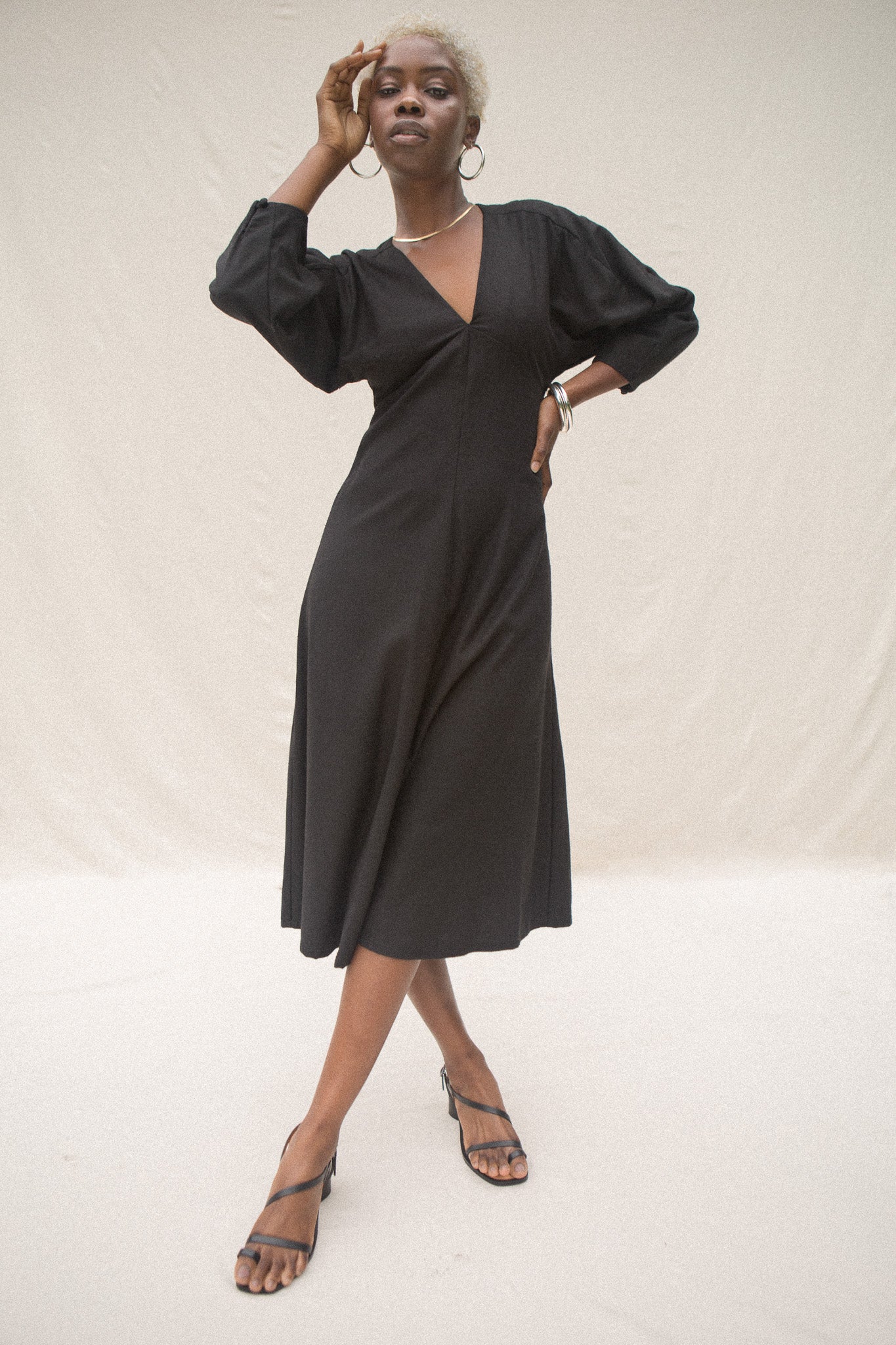 JIMENA DRESS - BLACK SILK